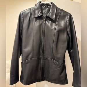 Golden Bear Women’s Black Leather Jacket/Premium Heritage/Made in USA, XS